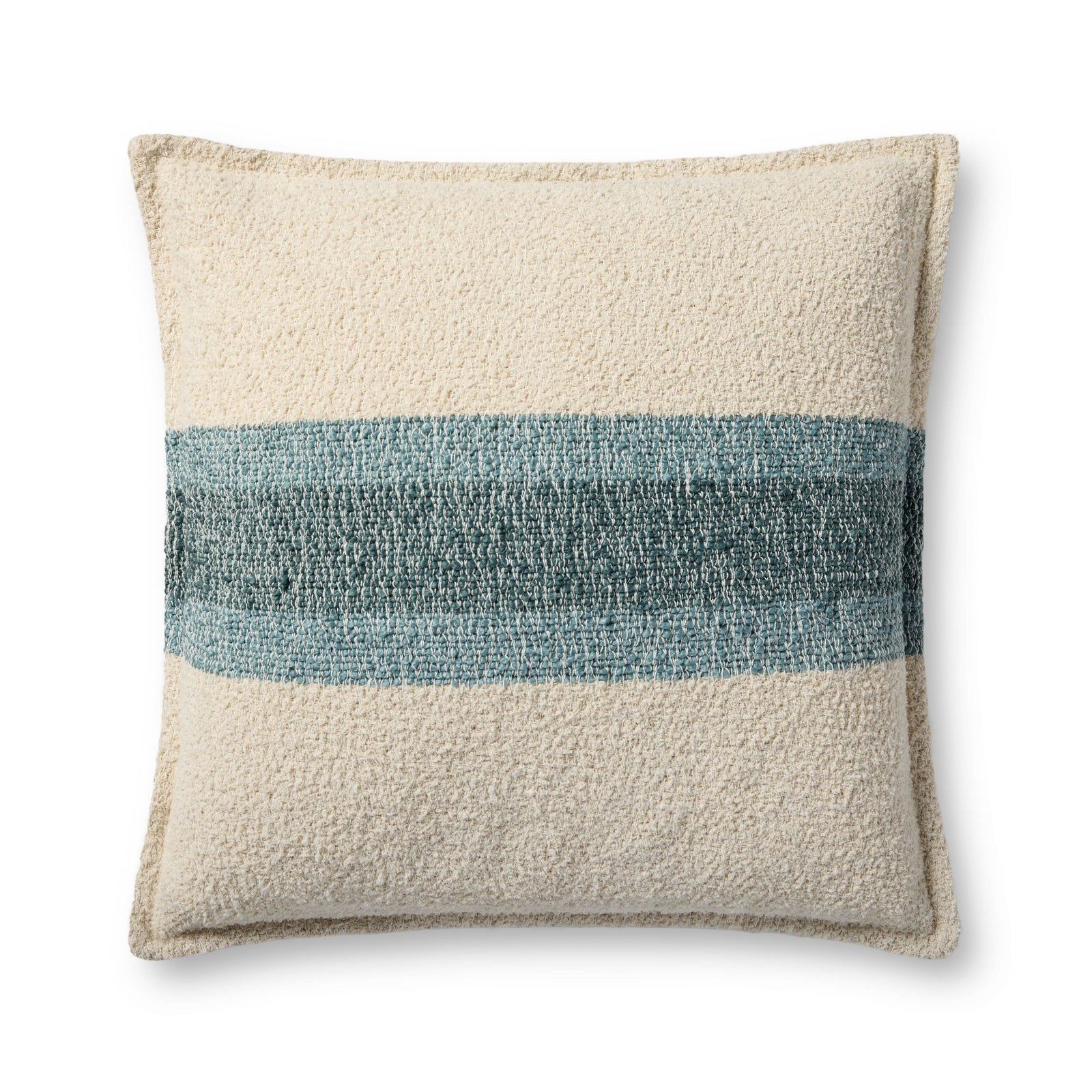 Natural / Blue Pillow (Pattern 3) — a Loloi pillow at Laurie Yapp Home.