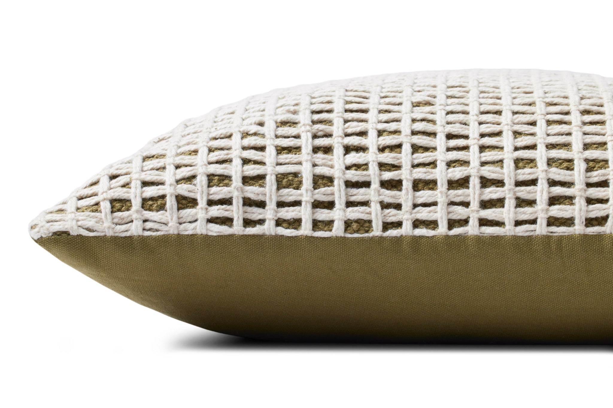 Green / Ivory Pillow shown from another angle.