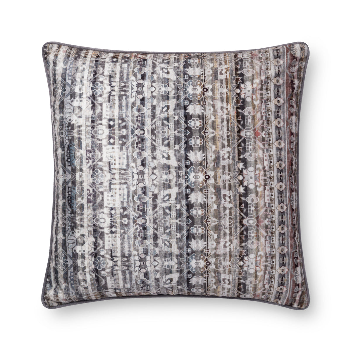 Grey Pillow (Pattern 3) — a Loloi pillow at Laurie Yapp Home.