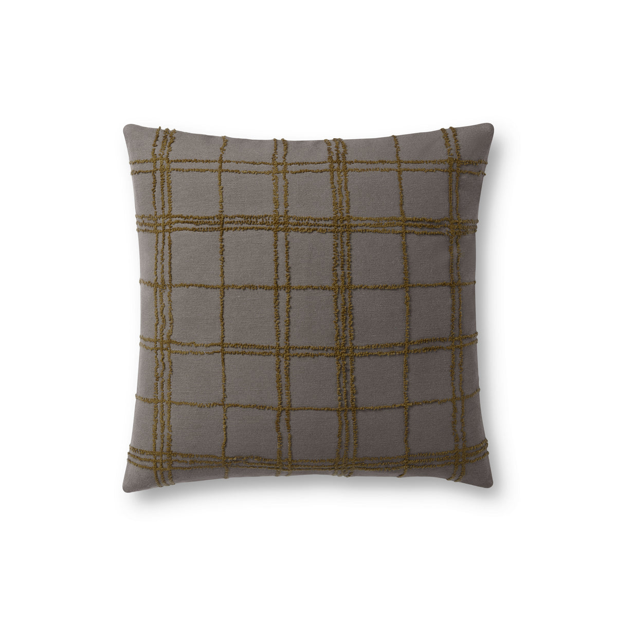Edward Charcoal / Olive Pillow — a Loloi pillow at Laurie Yapp Home.