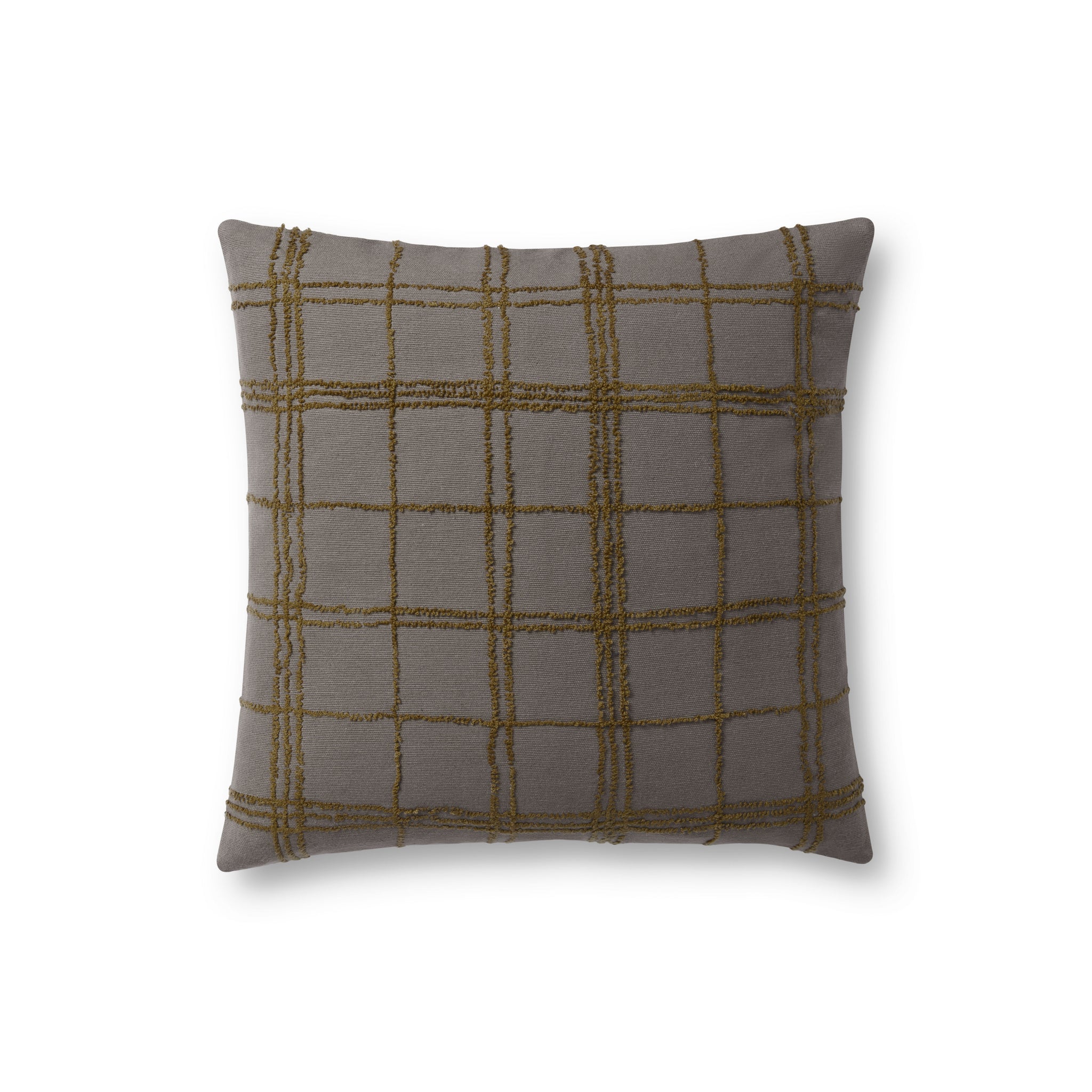 Edward Charcoal / Olive Pillow — a Loloi pillow at Laurie Yapp Home.