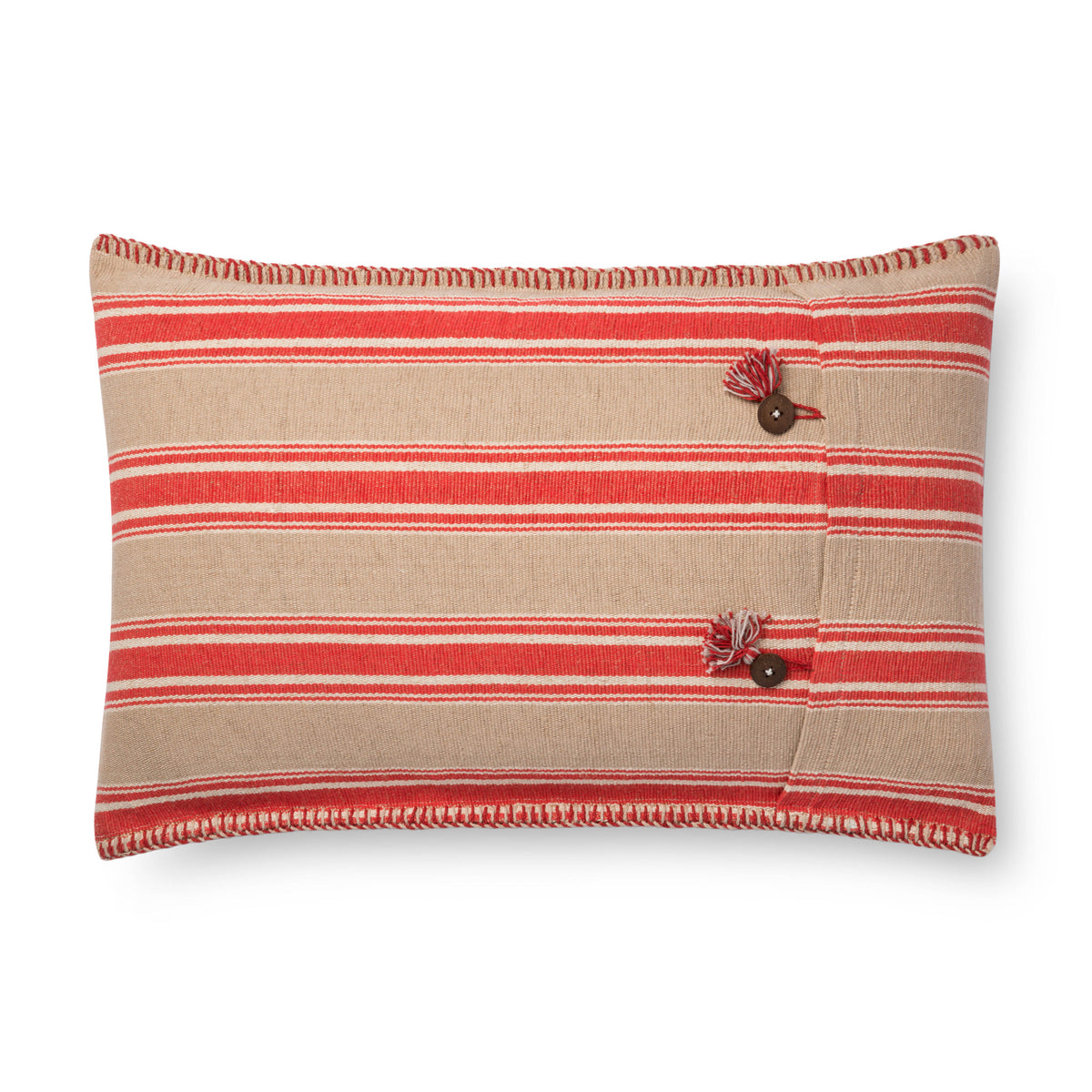 Red / Natural Pillow — a Loloi pillow at Laurie Yapp Home.