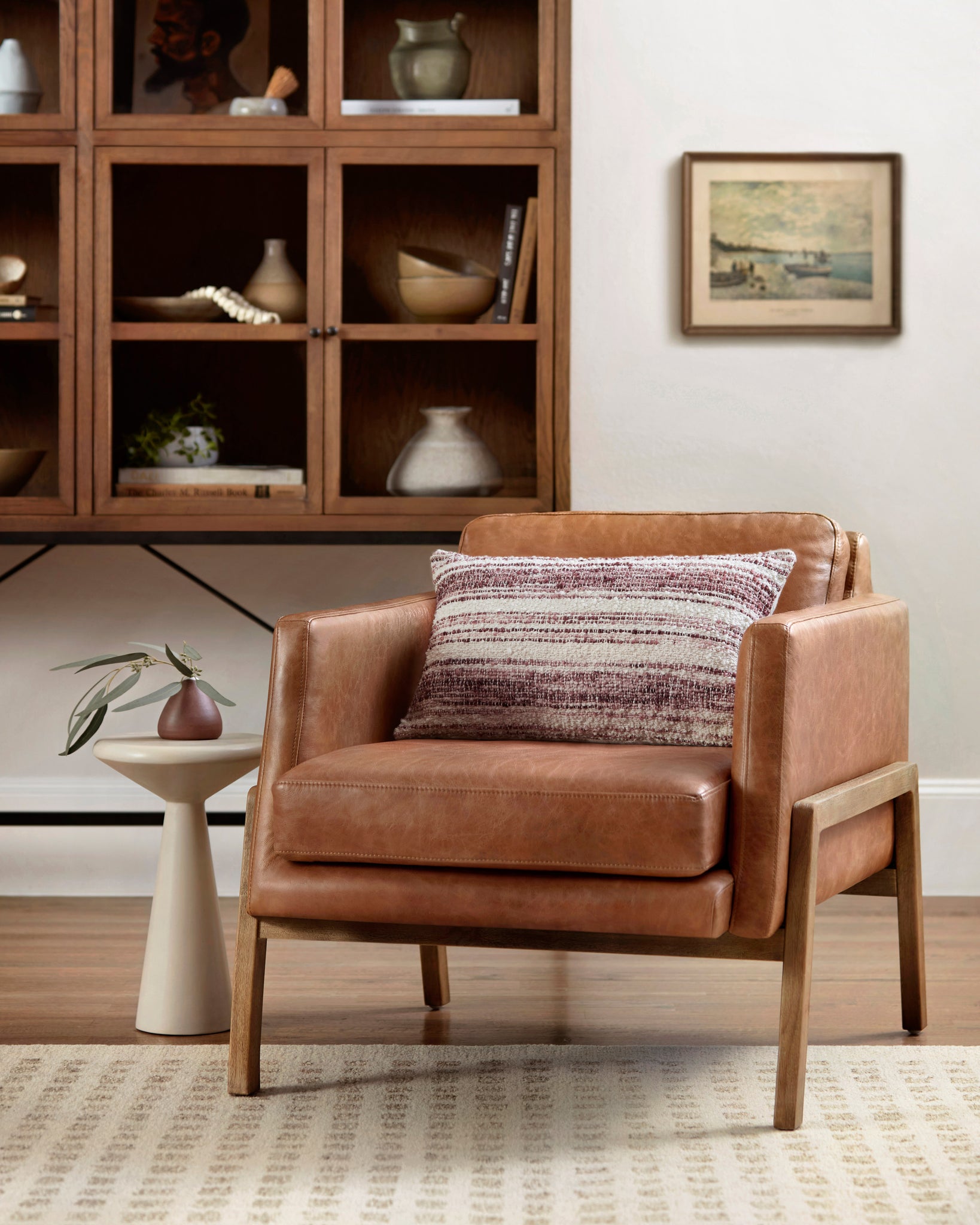 Burgundy / Ivory Pillow shown from another angle.