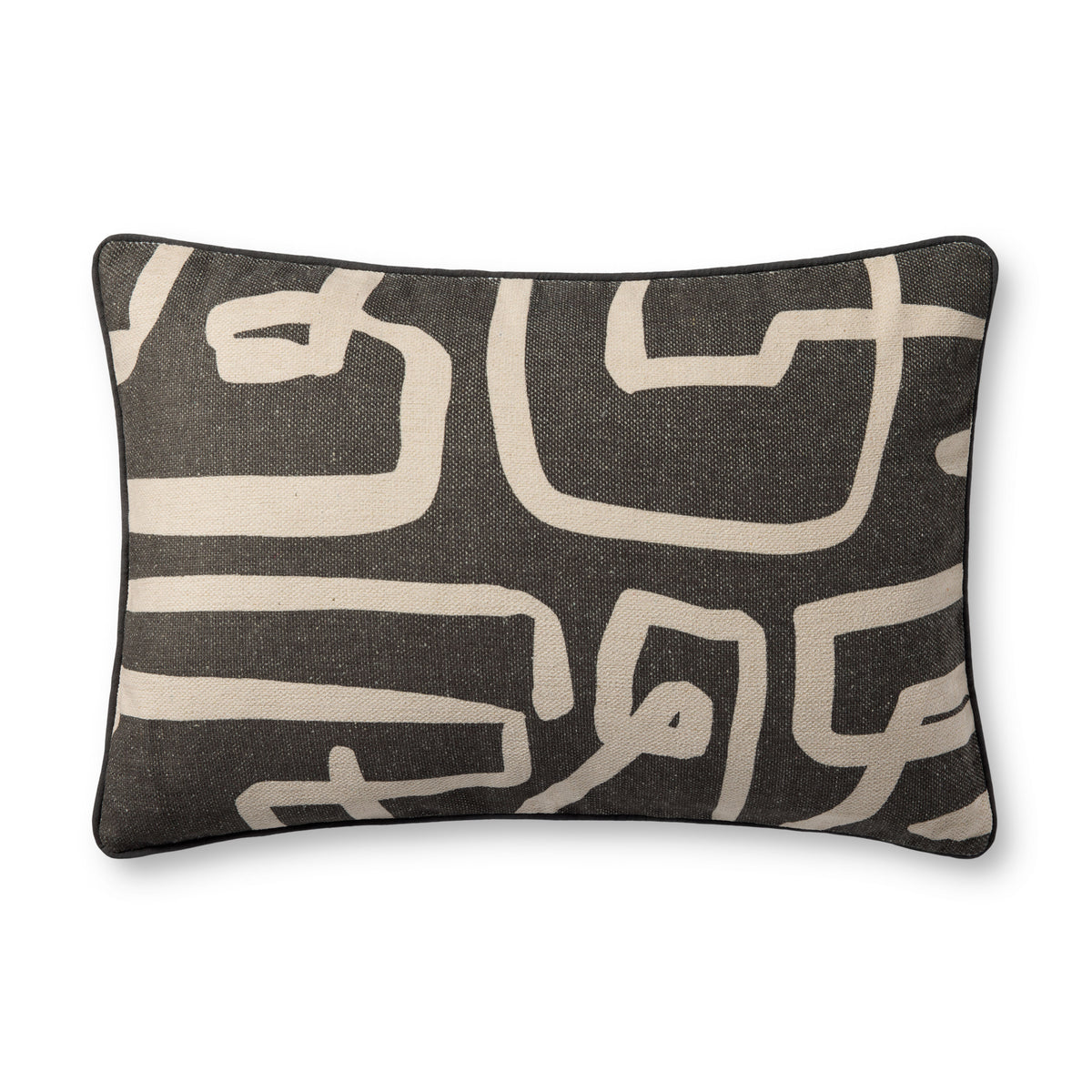Charcoal / Natural Pillow (Pattern 1) — a Loloi pillow at Laurie Yapp Home.