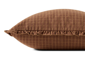 Dinah Chestnut Pillow shown from a different angle to reveal its pattern.
