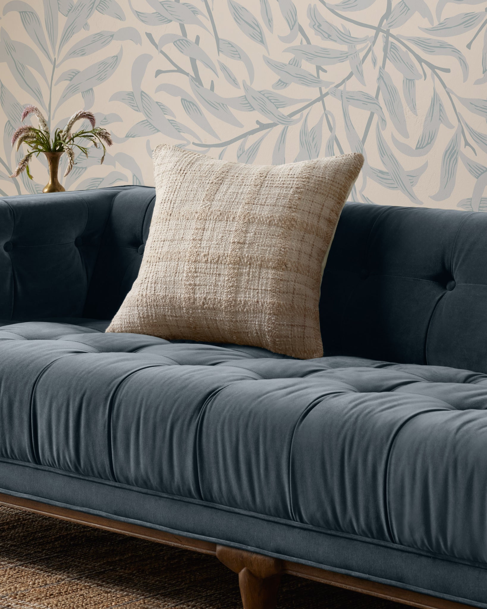 Fern Ivory / Beige Pillow shown from another angle.