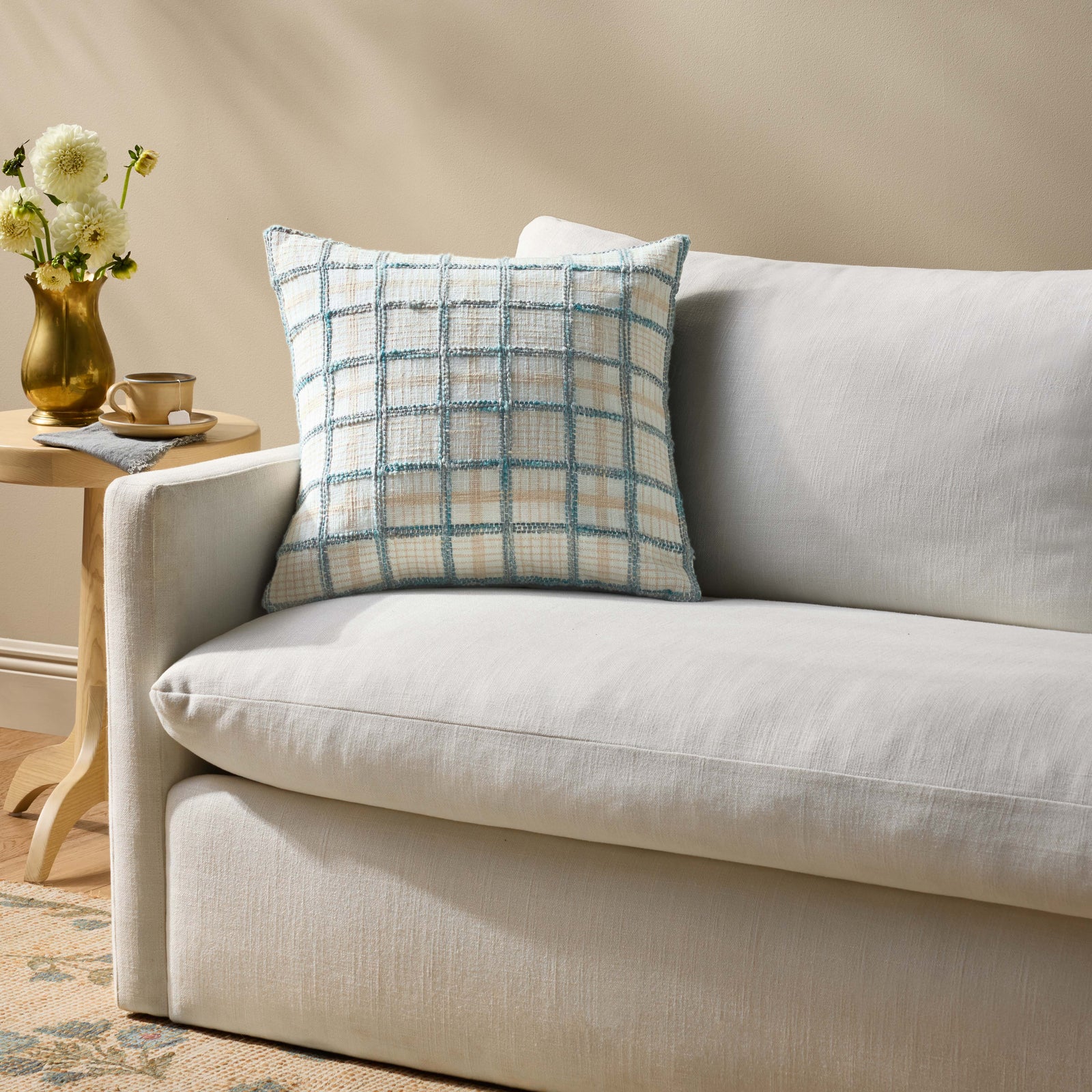 Norman Ivory / Blue Pillow — a Loloi pillow at Laurie Yapp Home.