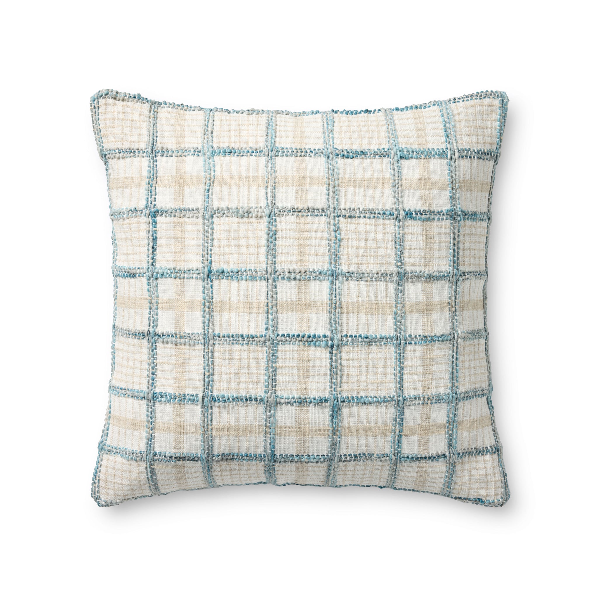 Norman Ivory / Blue Pillow — a Loloi pillow at Laurie Yapp Home.