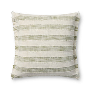 Green / Ivory Pillow (Pattern 3) — a Loloi pillow at Laurie Yapp Home.