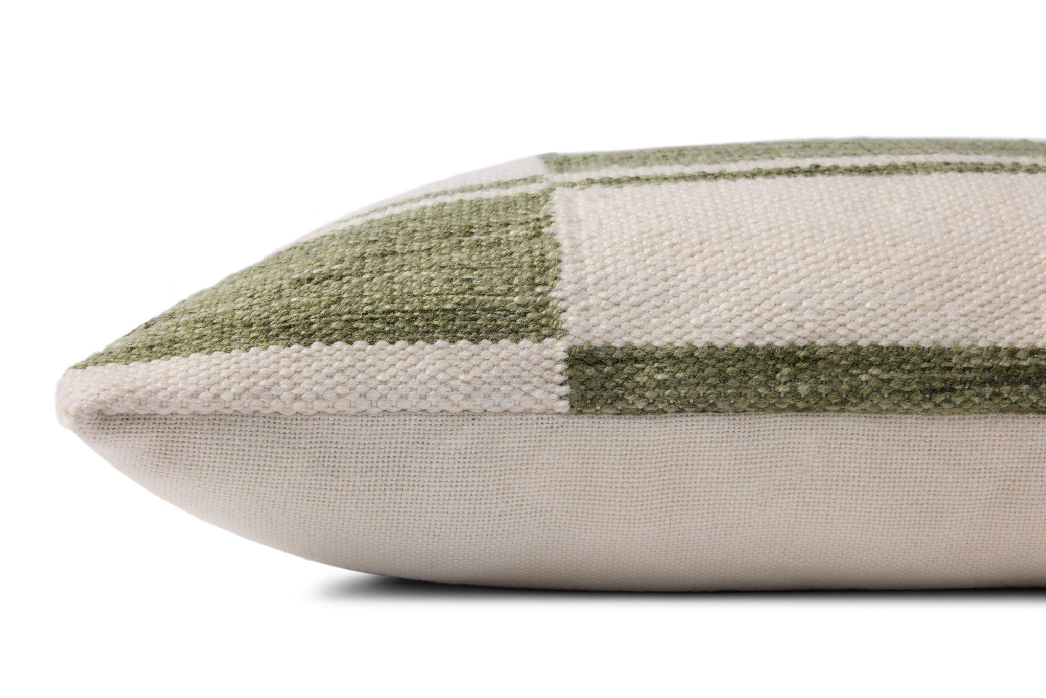 Ivory / Green Pillow (Pattern 3) shown from another angle.