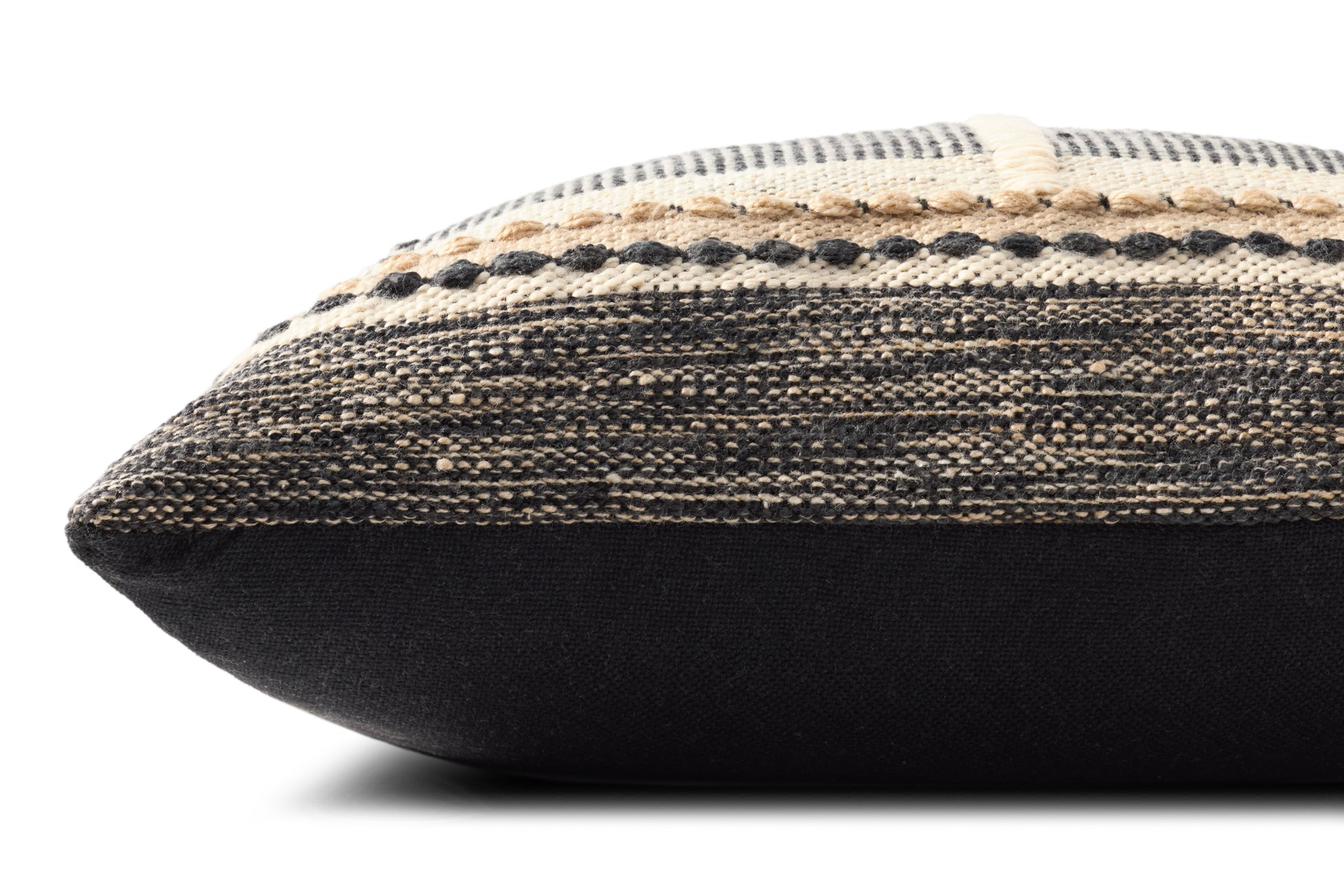 Black / Ivory Pillow (Pattern 7) shown from another angle.