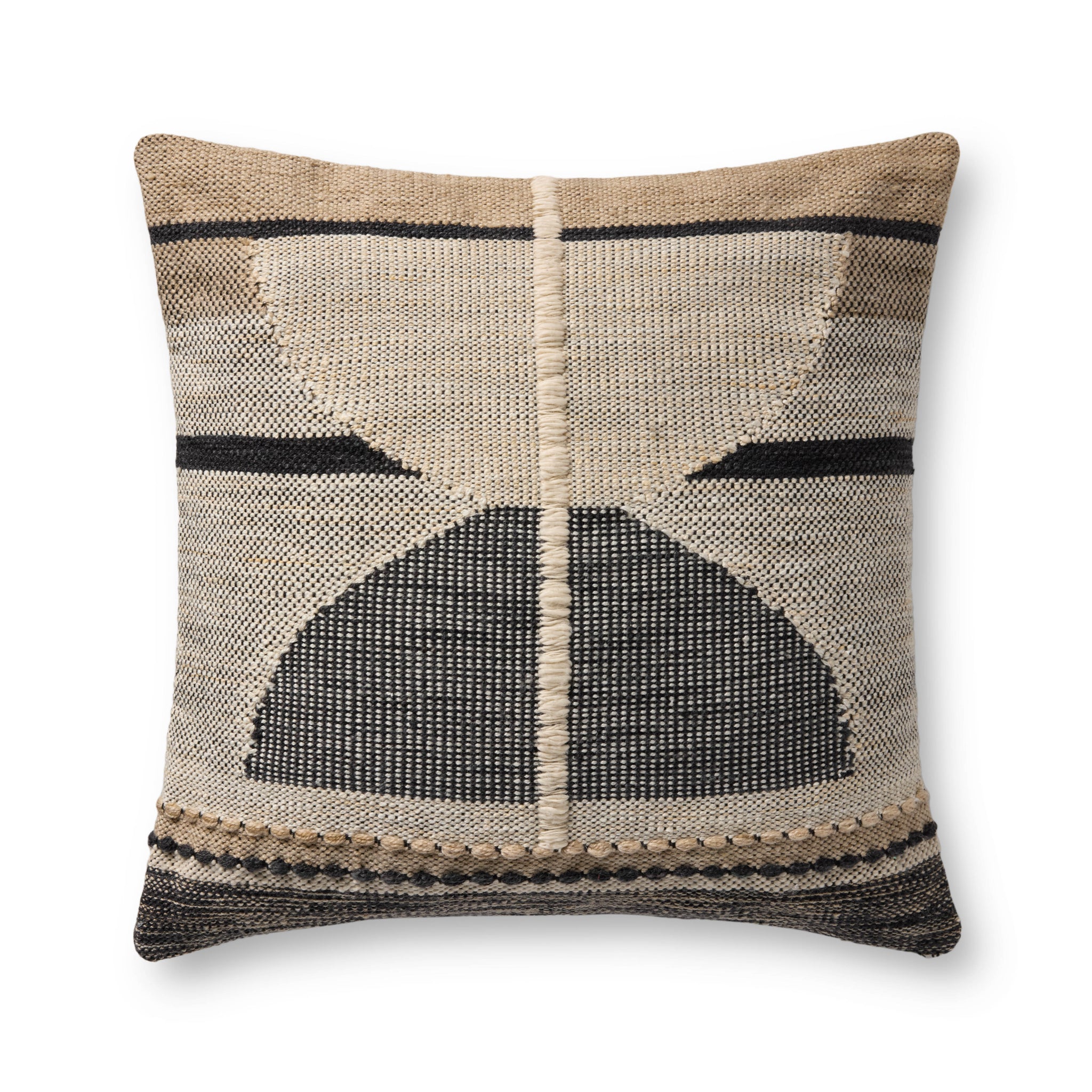 Black / Ivory Pillow (Pattern 7) — a Loloi pillow at Laurie Yapp Home.