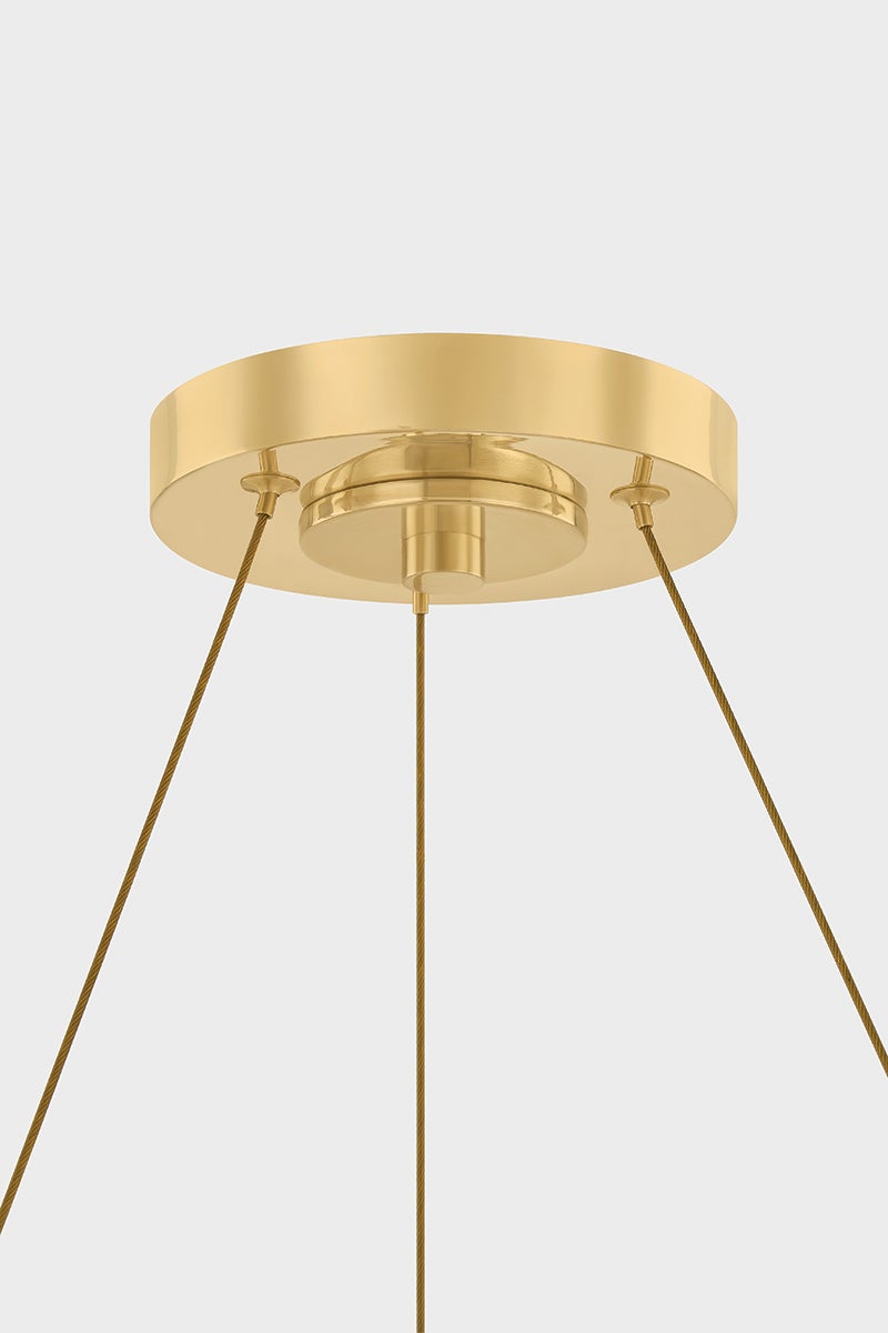 Pacama Chandelier 40.25" in aged brass — a Hudson Valley chandelier for dining rooms, entries, and living rooms at Laurie Yapp Home.
