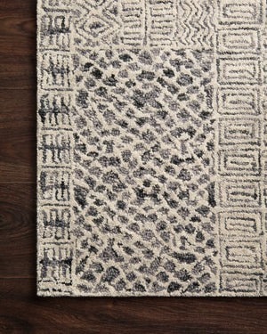 Side view of the Peregrine Charcoal rug.