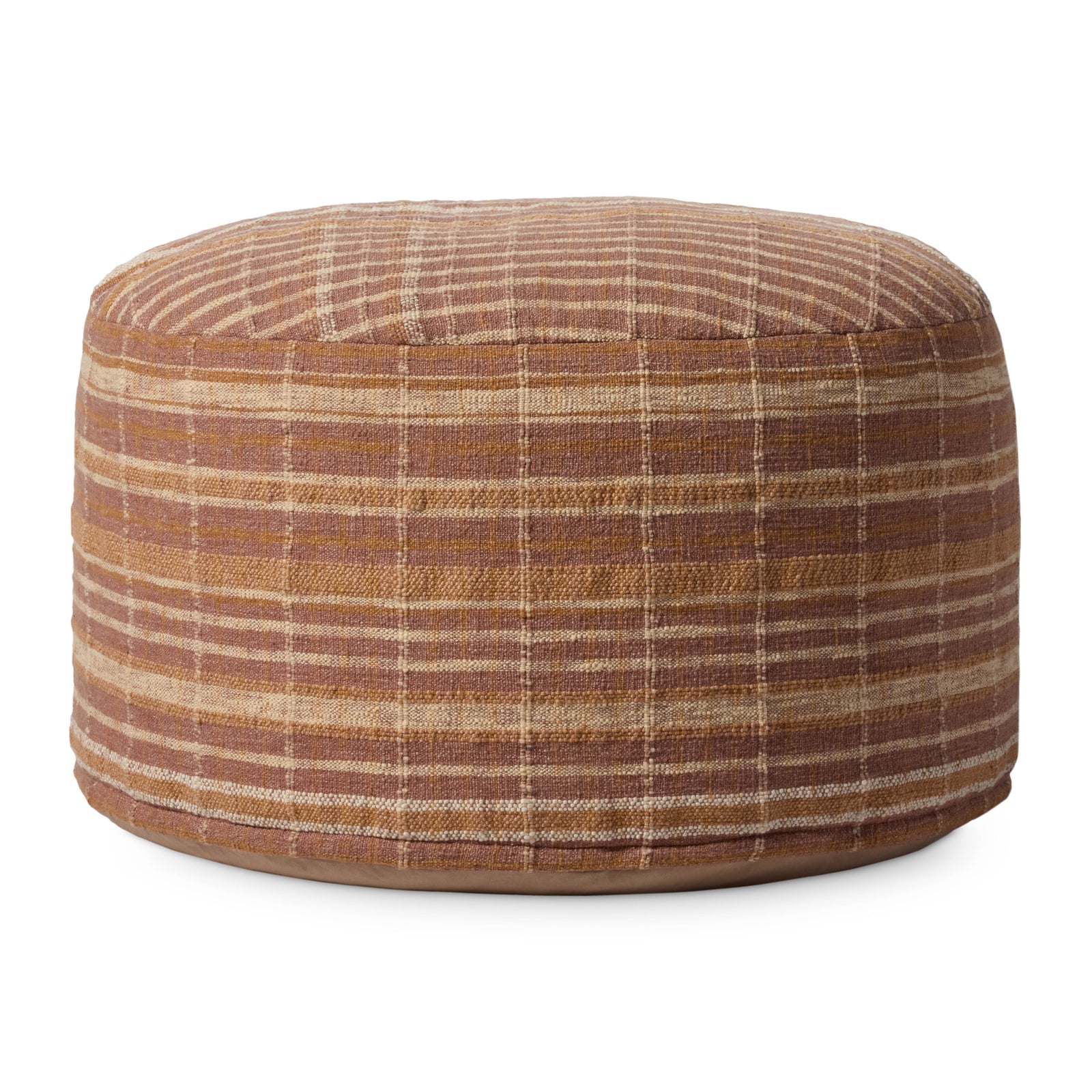 Wallace Clay Clay Pouf — a Loloi pouf at Laurie Yapp Home.