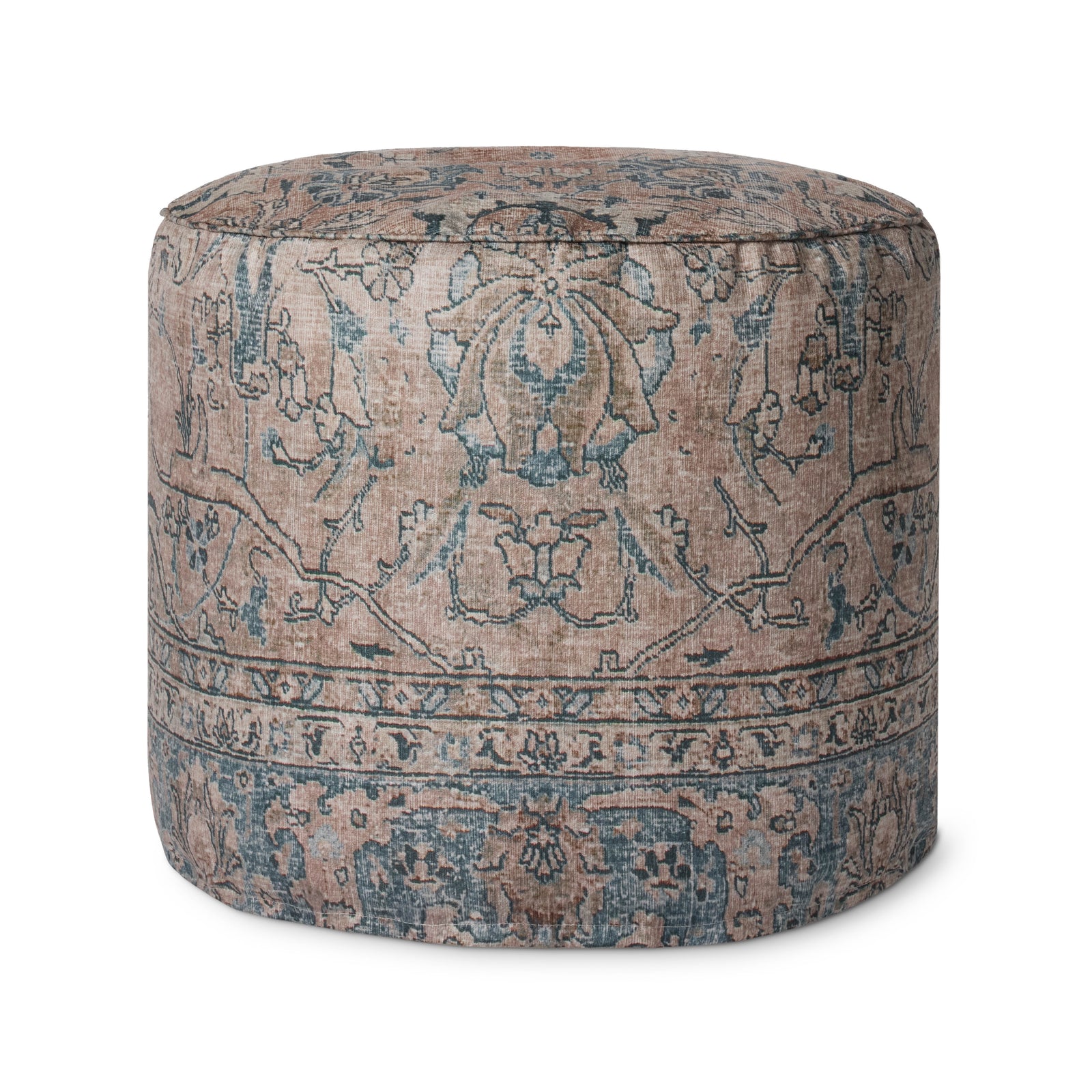 Taupe Pouf — a Loloi pouf at Laurie Yapp Home.