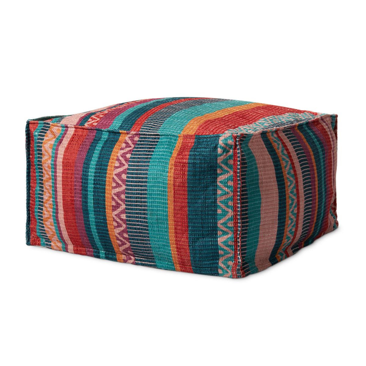 Poufs Fiesta — a Loloi pouf at Laurie Yapp Home.