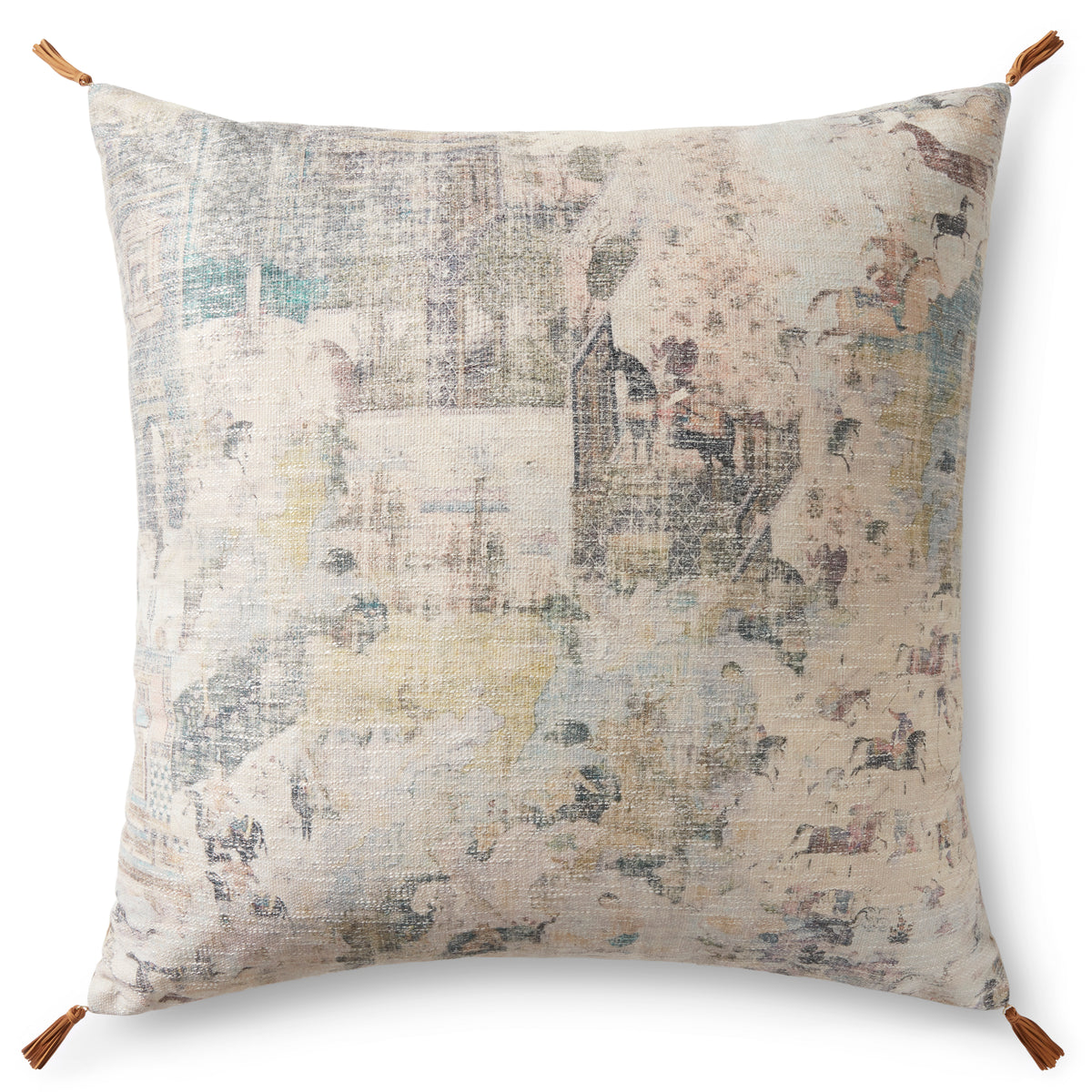 Beige / Multi Pillow (Pattern 2) — a Loloi pillow at Laurie Yapp Home.