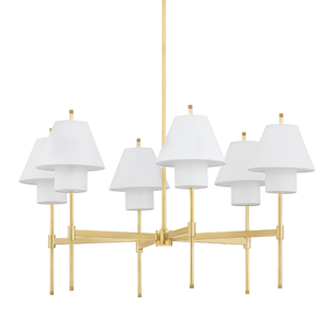 Glenmoore Chandelier 34.75" x 26.25" in aged brass — a Hudson Valley chandelier for dining rooms, entries, and living rooms at Laurie Yapp Home.
