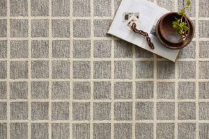 Polly Slate / Ivory shown from a different angle to reveal its pattern.