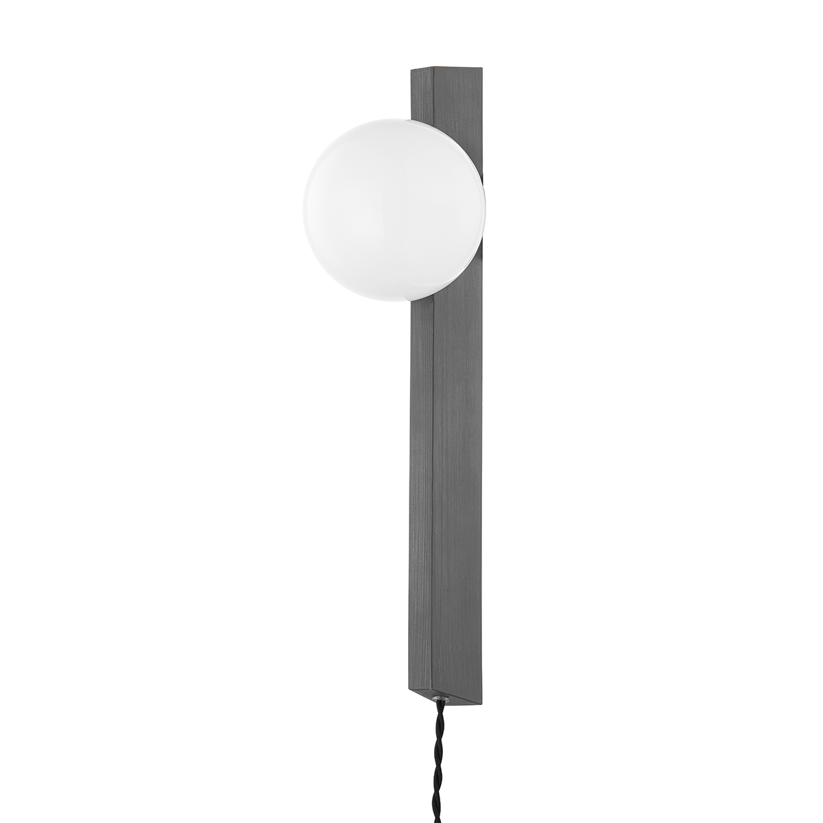 Brisbane Plug-In Sconce 5" x 18.5" — a Troy plug-in sconce for bedrooms, living rooms, and reading nooks at Laurie Yapp Home.