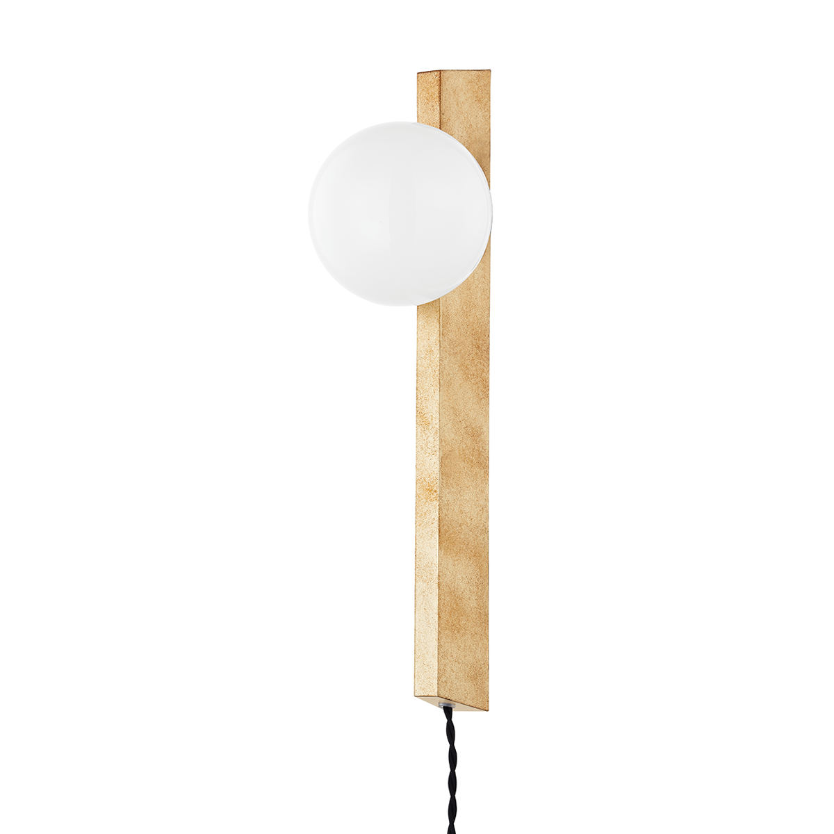 Brisbane Plug-In Sconce 5" x 18.5" — a Troy plug-in sconce for bedrooms, living rooms, and reading nooks at Laurie Yapp Home.