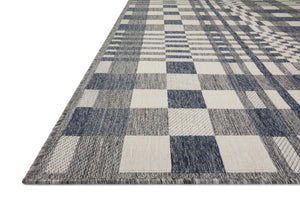 Rainier Ivory / Denim shown from a different angle to reveal its pattern.