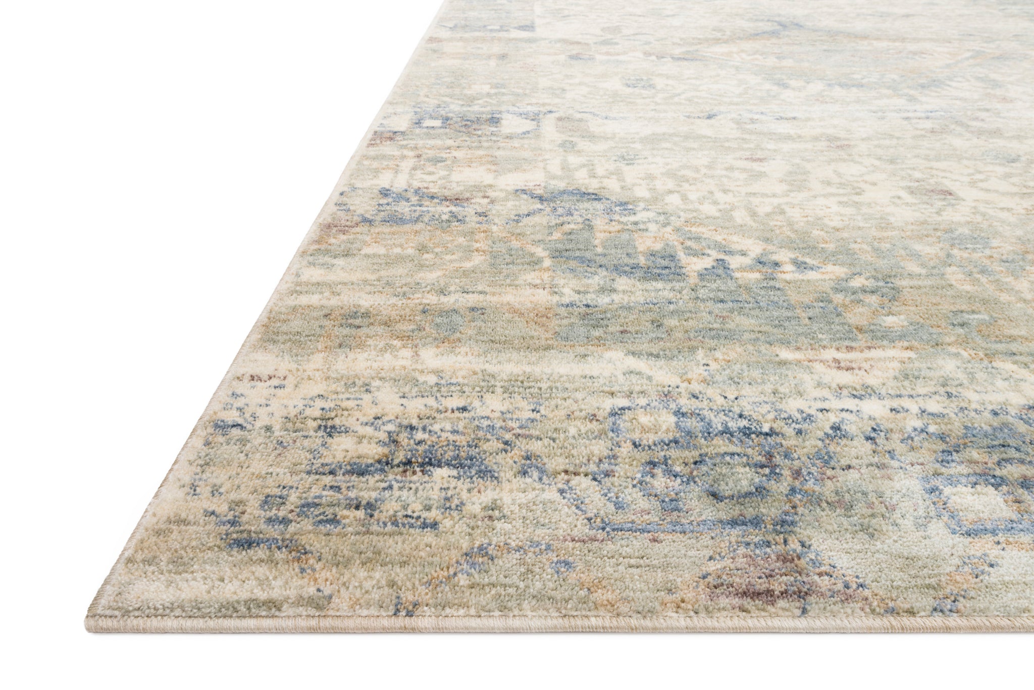 Revere Ivory / Blue shown from a different angle to reveal its pattern.