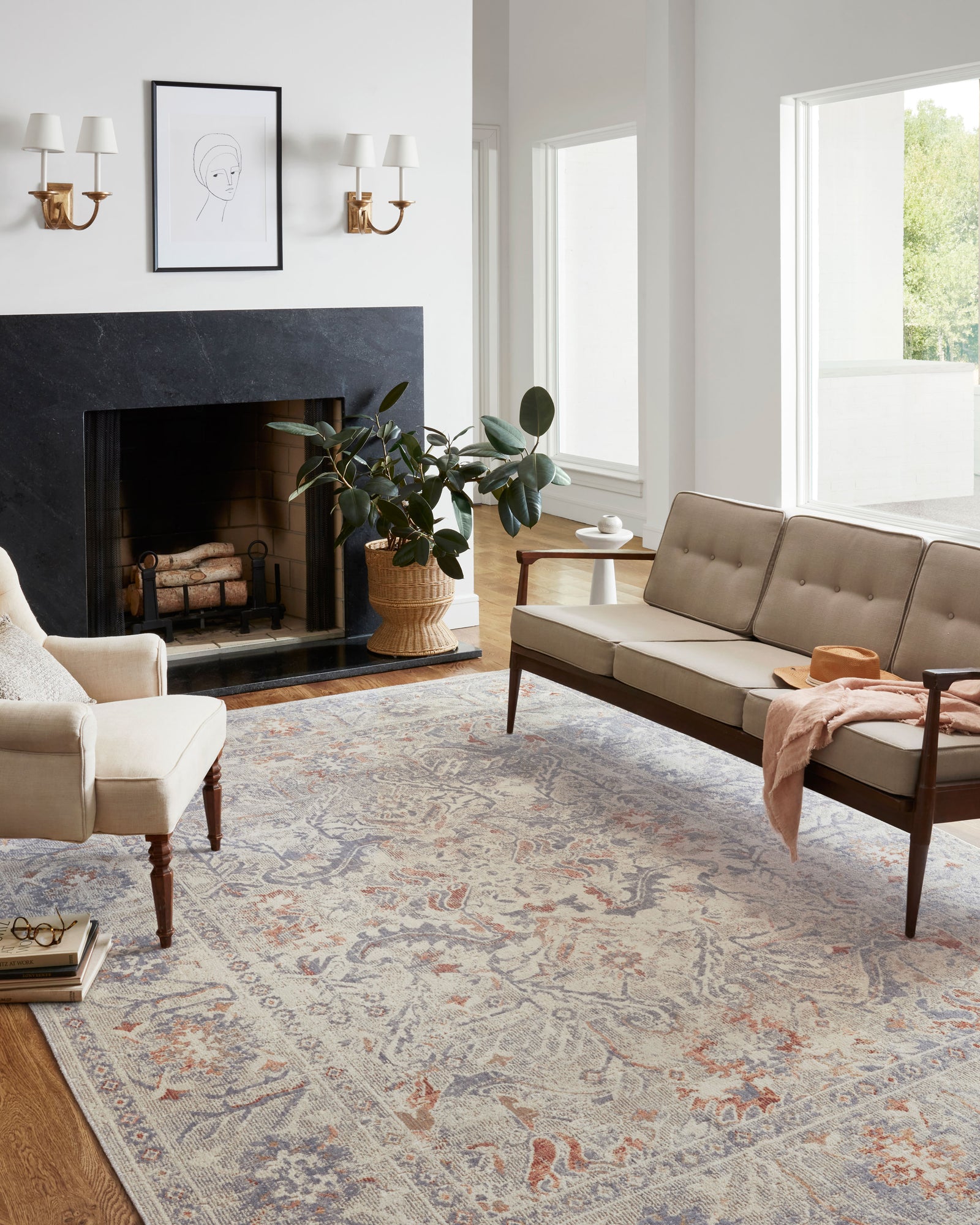 Rosemarie Oatmeal / Lavender — a Loloi rug at Laurie Yapp Home.