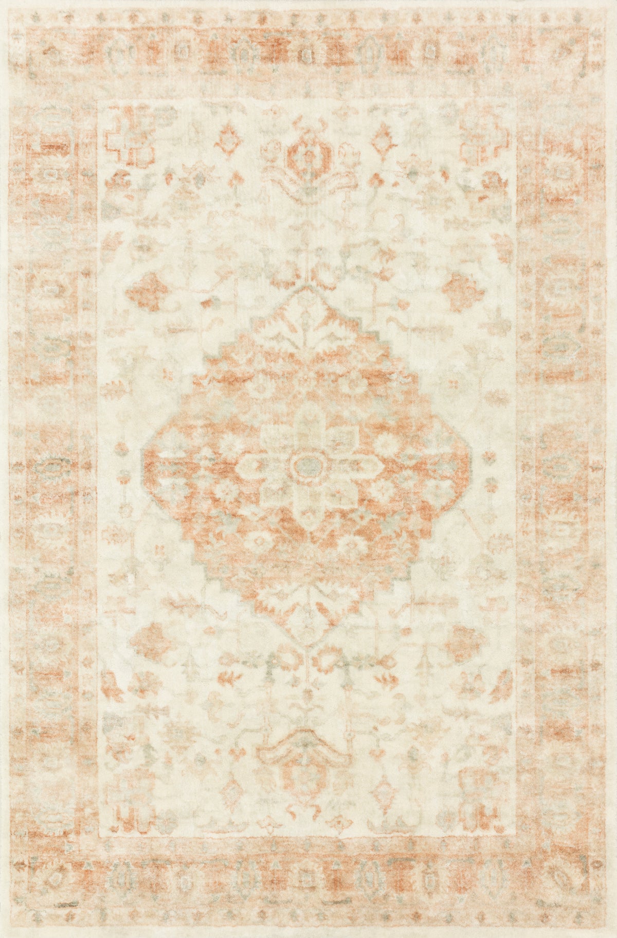 Rosette Ivory / Terracotta — a Loloi rug at Laurie Yapp Home.