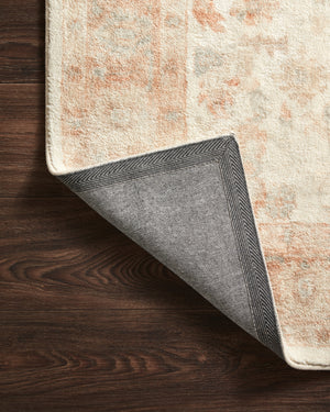 Rosette Ivory / Terracotta shown from a different angle to reveal its pattern.