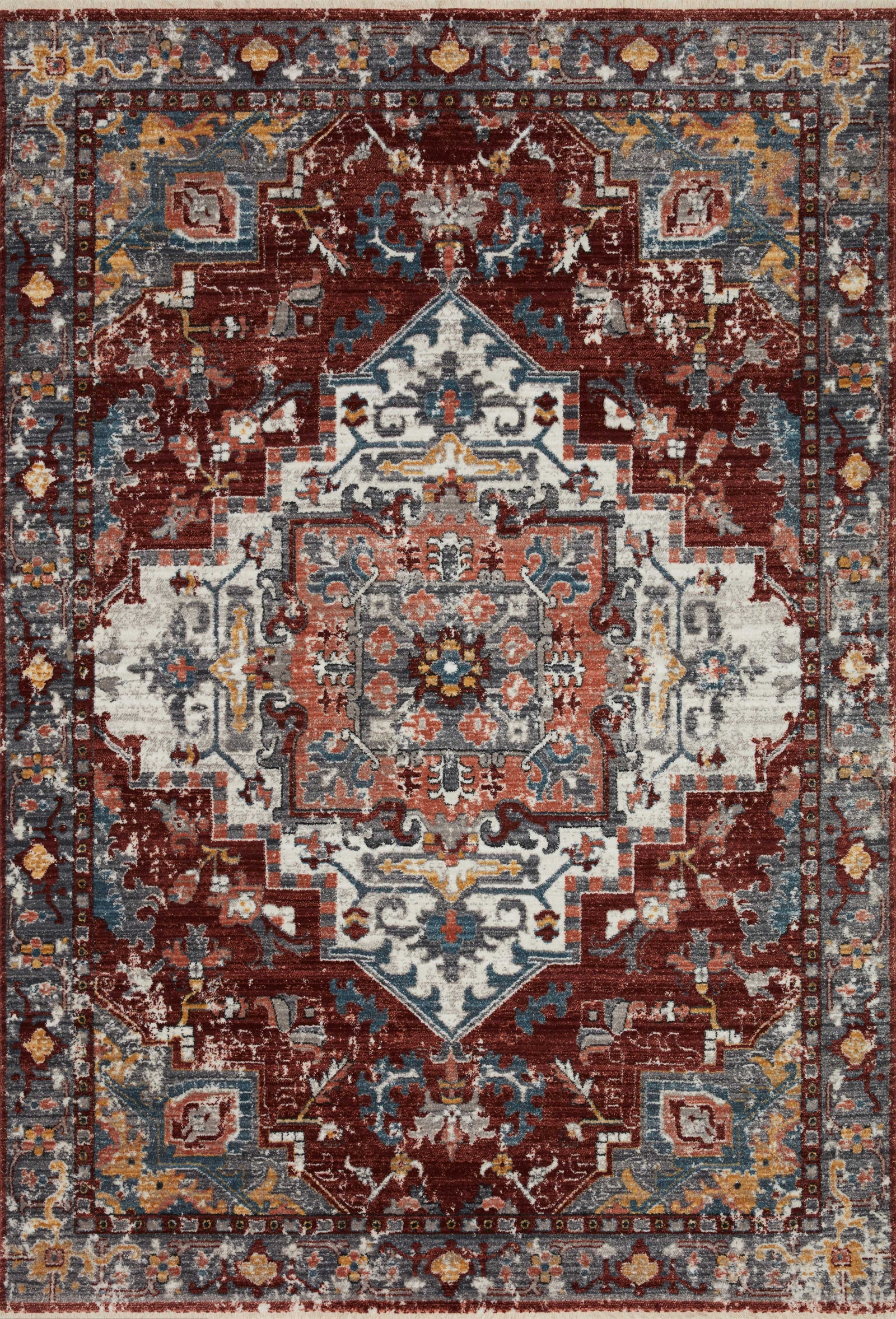 Samra Brick / Grey — a Loloi rug at Laurie Yapp Home.