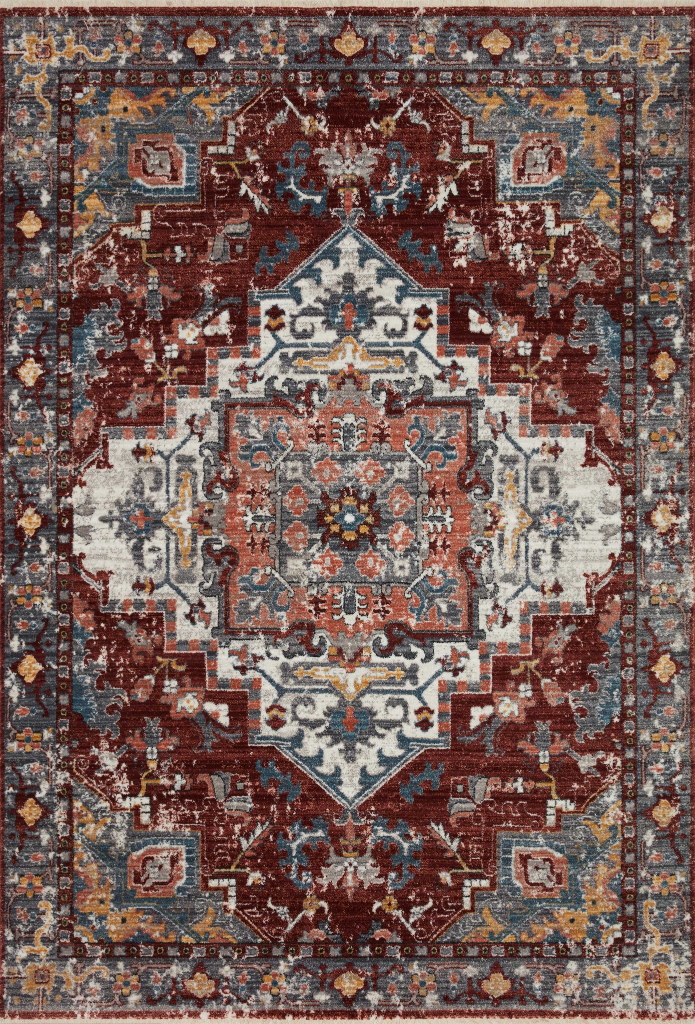 Samra Brick / Grey — a Loloi rug at Laurie Yapp Home.