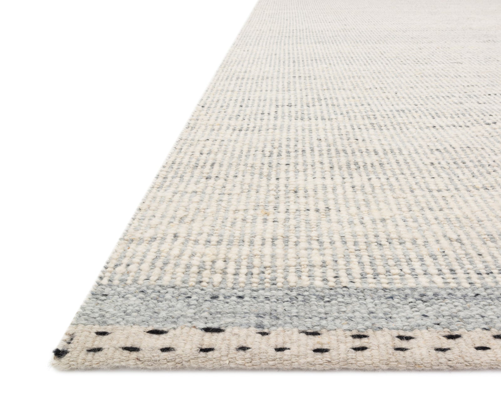 Side view of the Sloane Smoke rug.