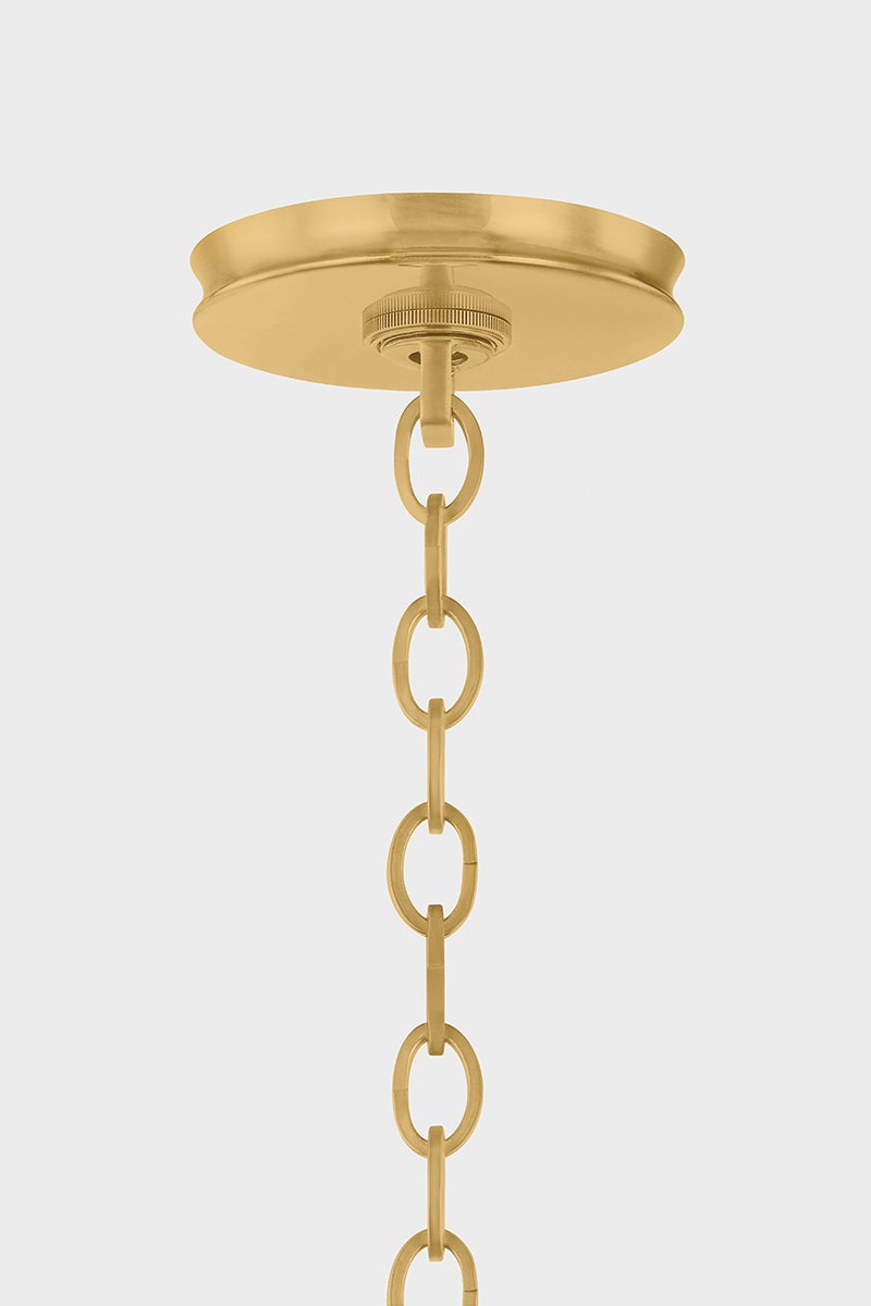 Syros Pendant 13.75" shown from a second angle to highlight the shade shape and metal detail.