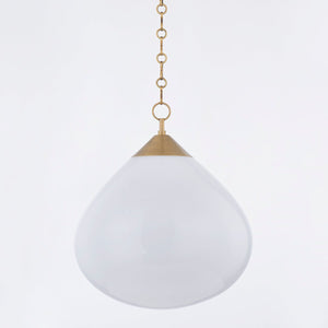Semilla Pendant 18" shown from a second angle to highlight the shade shape and metal detail.
