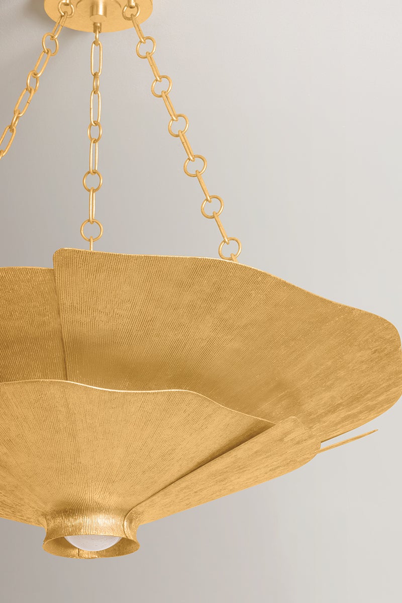 Close-up of the Spring Valley Chandelier showing the frame, arms, and shade detail.