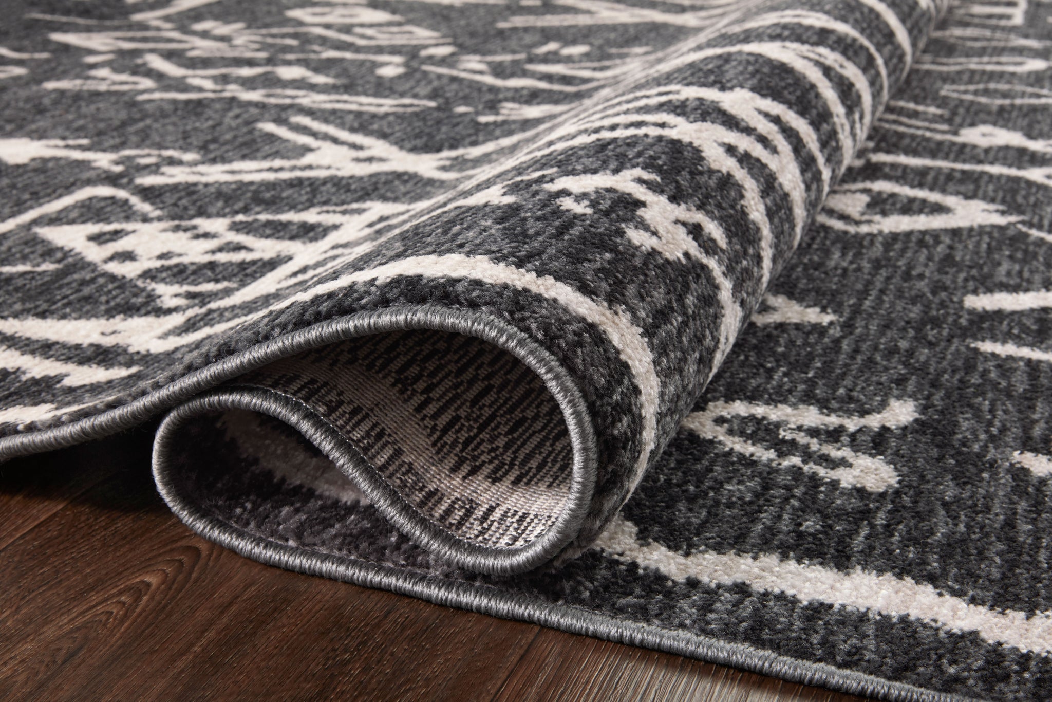Vance Charcoal / Dove (Pattern 4) shown from a different angle to reveal its pattern.