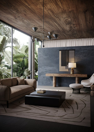 Terron Table Lamp 17" styled in a bedroom nightstand for warm, layered light at Laurie Yapp Home.
