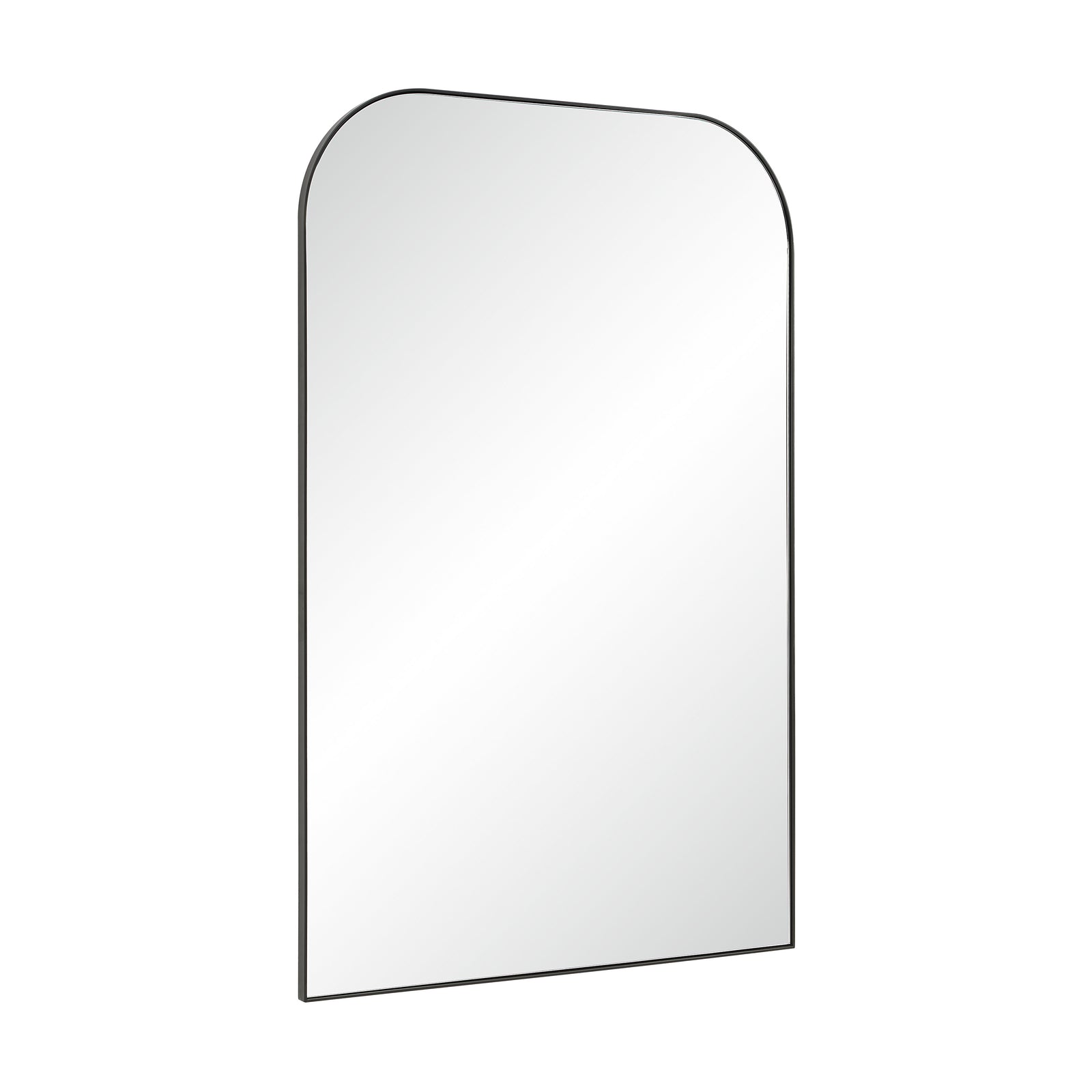 Opalina mirror with rounded top, clear reflective surface, and black outline.