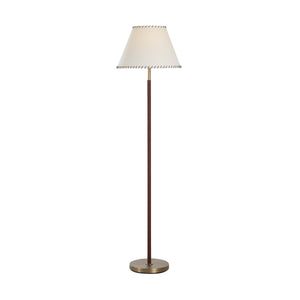 Elea floor lamp with a white shade and bronze base, standing alone against a white background.