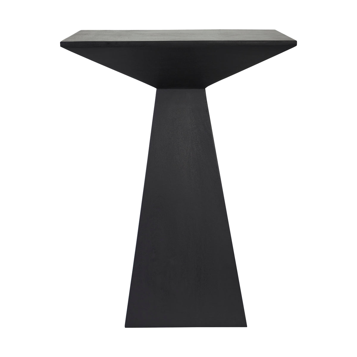 Moulin Side Table in black, featuring a geometric design with a tapered base.