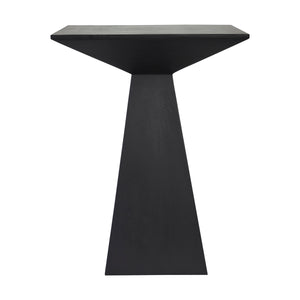 Moulin Side Table in black, featuring a geometric design with a tapered base.