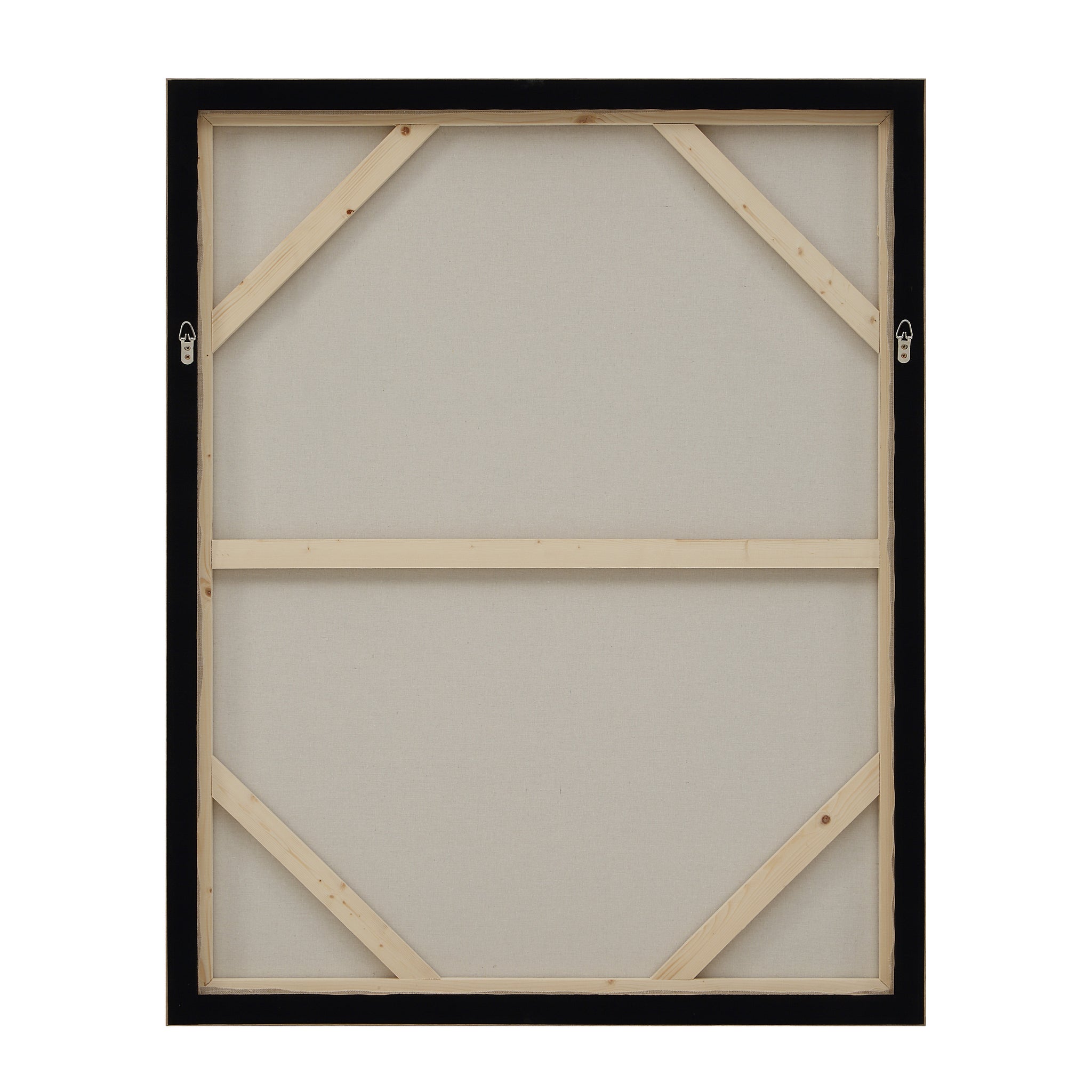 Back view of Bruma canvas art, revealing the wooden frame and canvas support structure.