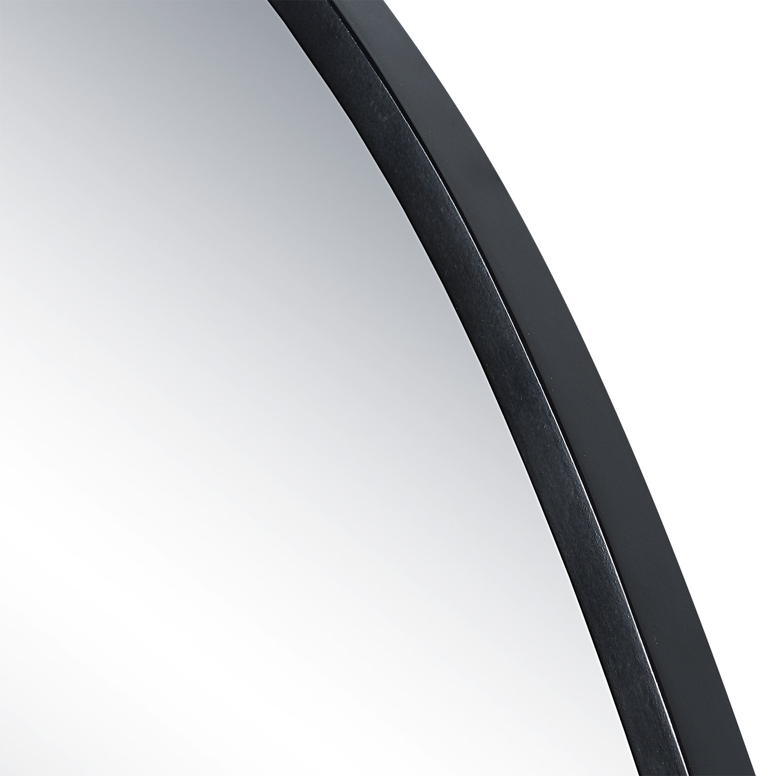 Bozeman Wall Mirror with an organic shape and a sleek black frame.