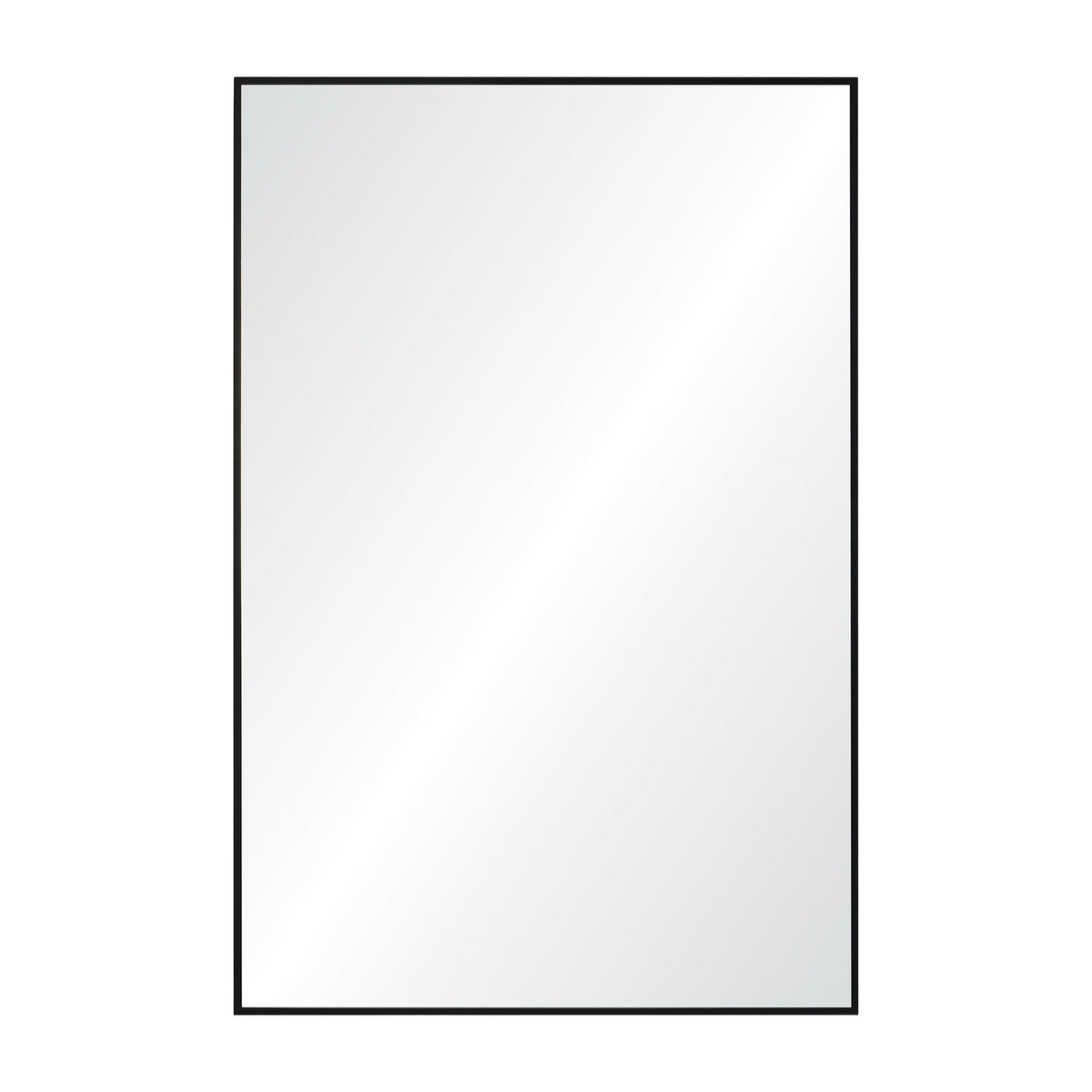 Amara Wall Mirror with a sleek black frame and reflective surface, front view.