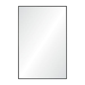 Amara Wall Mirror with a sleek black frame and reflective surface, front view.