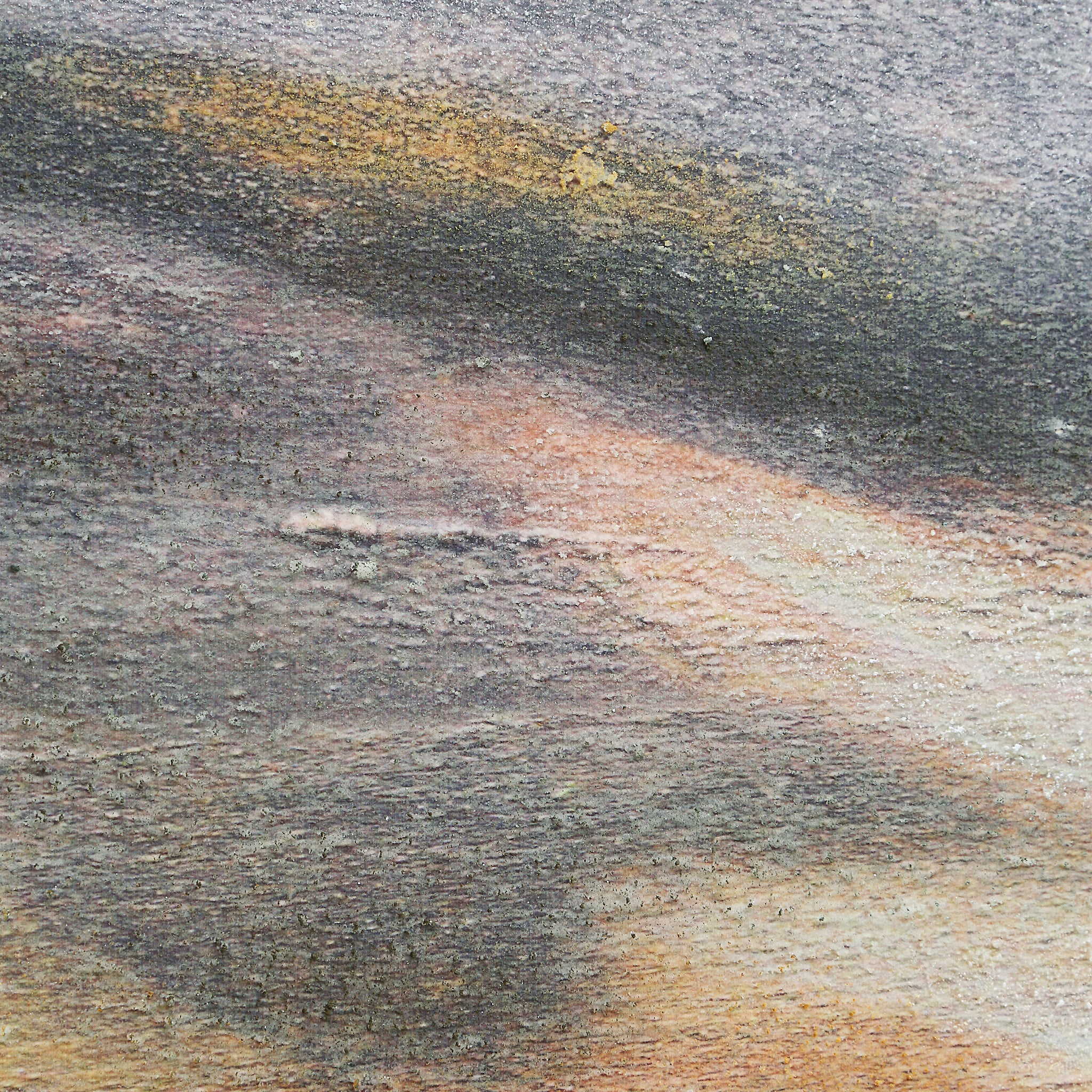 Close-up of Cresta canvas art texture, highlighting soft brush strokes in earthy tones.