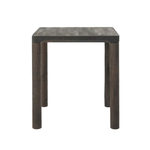 Clusia 19.0" Height Side Table featuring a dark wood finish and square top from a front view