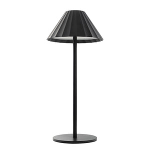 Giada Table Lamp by Renwil, black pleated shade, sleek black base, modern design
